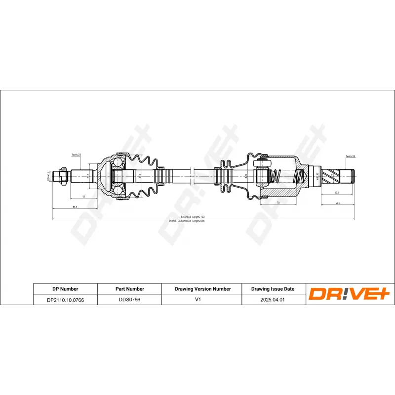 Arbre de transmission Dr!ve+ DP2110.10.0766 - Visuel 1