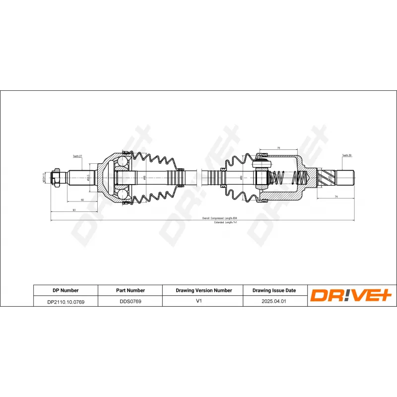 Arbre de transmission Dr!ve+ DP2110.10.0769 - Visuel 1