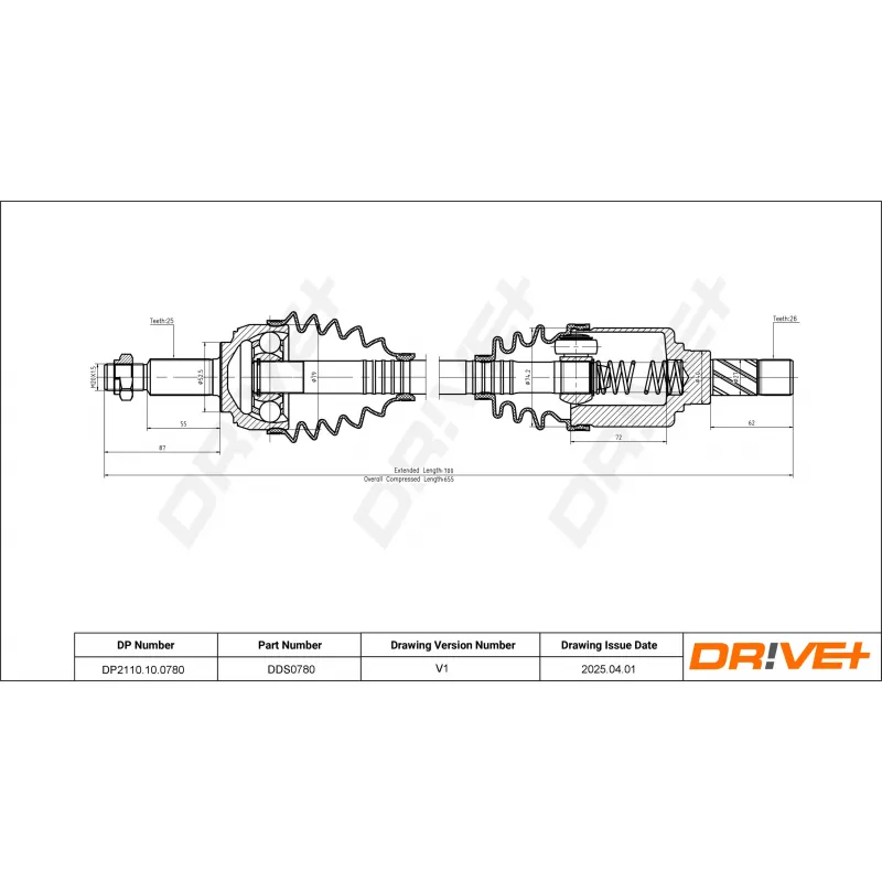 Arbre de transmission Dr!ve+ DP2110.10.0780 - Visuel 1