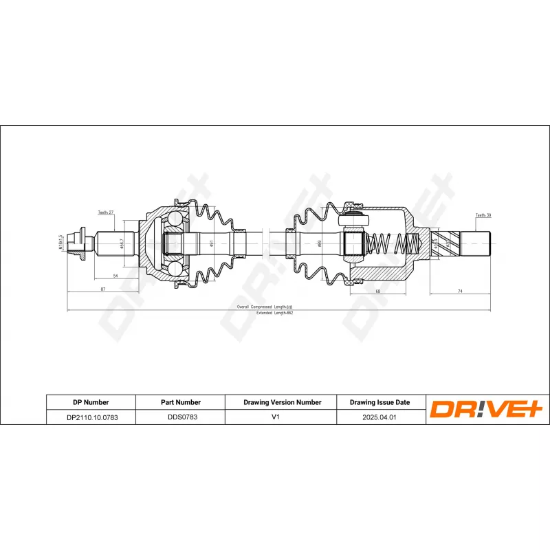 Arbre de transmission Dr!ve+ DP2110.10.0783 - Visuel 1