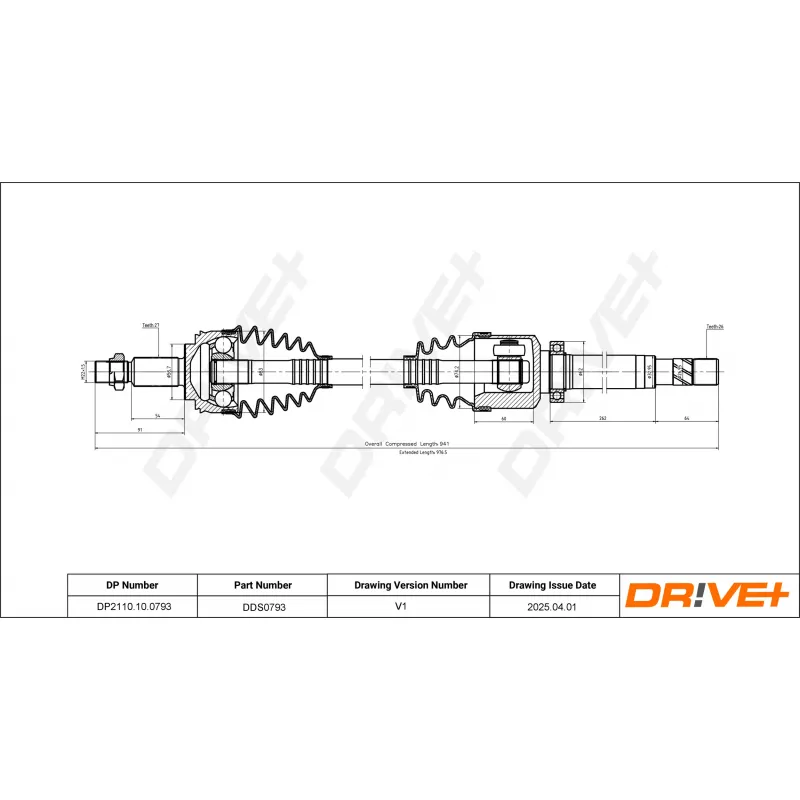 Arbre de transmission Dr!ve+ DP2110.10.0793 - Visuel 1