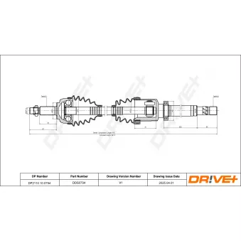 Arbre de transmission Dr!ve+ OEM 8200375538