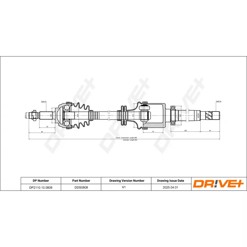 Arbre de transmission Dr!ve+ DP2110.10.0808 - Visuel 1