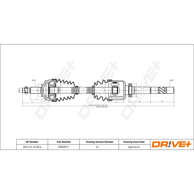 Arbre de transmission Dr!ve+ DP2110.10.0814 - Visuel 1