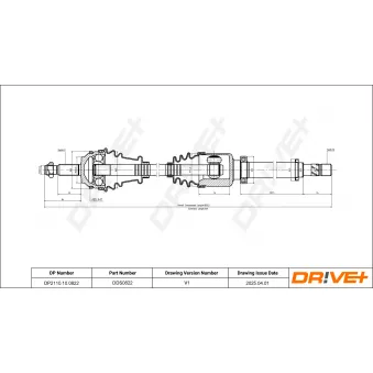Arbre de transmission Dr!ve+ OEM 8201187782