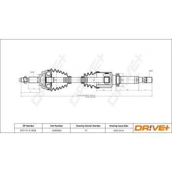 Arbre de transmission Dr!ve+ OEM 8201353442