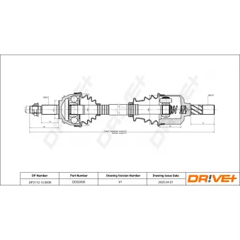 Arbre de transmission Dr!ve+ OEM 8200363698