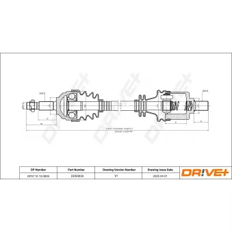 Arbre de transmission Dr!ve+ OEM 8200696900