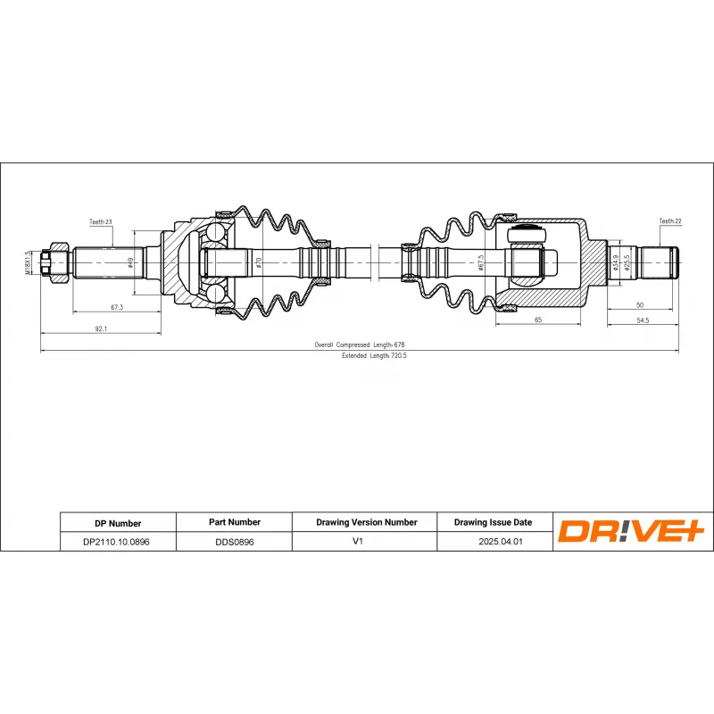 Arbre de transmission Dr!ve+ DP2110.10.0896 - Visuel 1