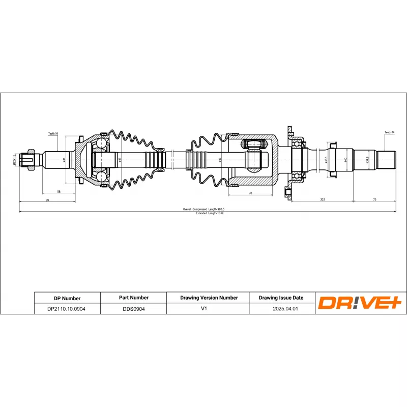Arbre de transmission Dr!ve+ DP2110.10.0904 - Visuel 1