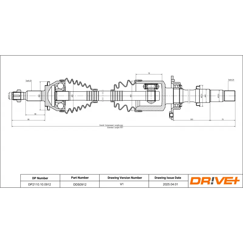 Arbre de transmission Dr!ve+ DP2110.10.0912 - Visuel 1
