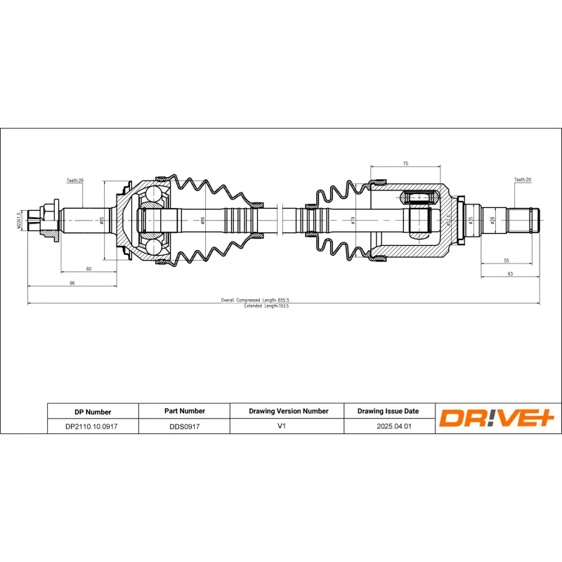 Arbre de transmission Dr!ve+ DP2110.10.0917 - Visuel 1