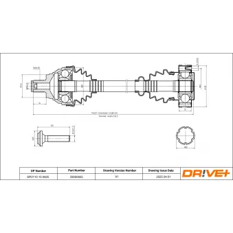Arbre de transmission Dr!ve+ OEM 701407271AB