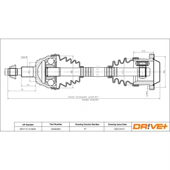 Arbre de transmission Dr!ve+ OEM 1j0407452nx