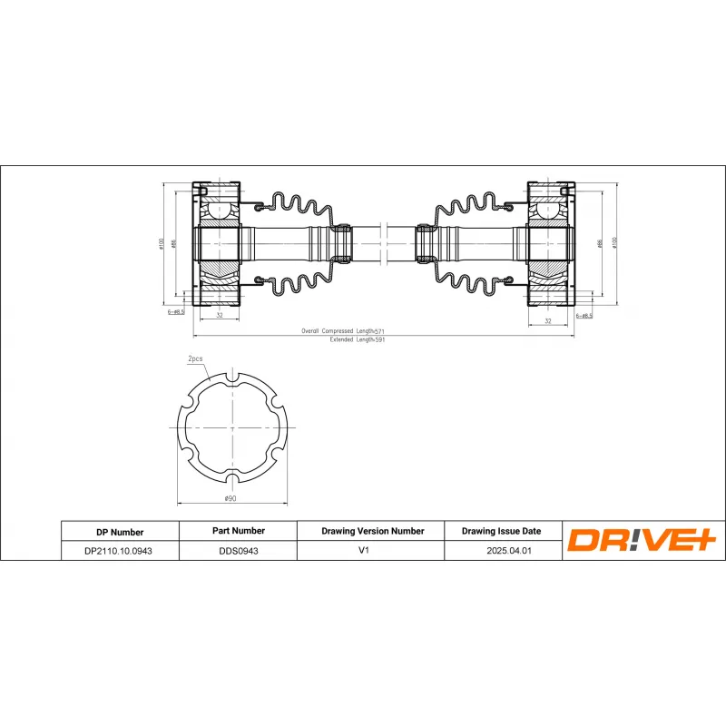 Arbre de transmission Dr!ve+ DP2110.10.0943 - Visuel 1