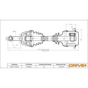 Arbre de transmission Dr!ve+ OEM 1H0407452X