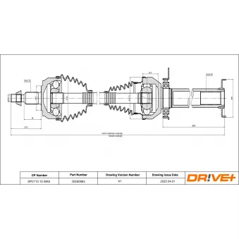 Arbre de transmission Dr!ve+ OEM 7H0407272AC