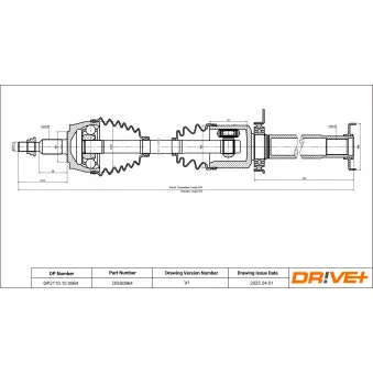 Arbre de transmission Dr!ve+ OEM 7H0407272AF