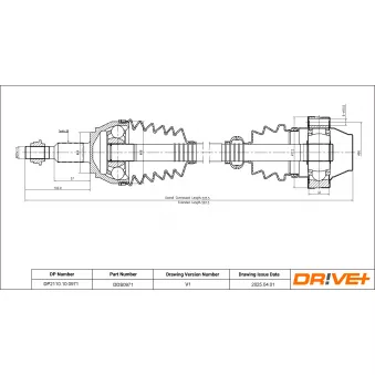 Arbre de transmission Dr!ve+ OEM 7l6407271d