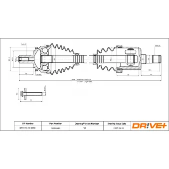 Arbre de transmission Dr!ve+ OEM 8251777