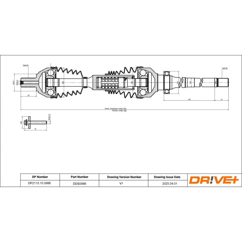 Arbre de transmission Dr!ve+ DP2110.10.0988 - Visuel 1