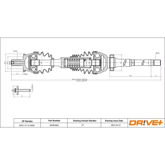 Arbre de transmission Dr!ve+ OEM 30735886