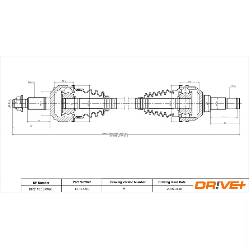Arbre de transmission Dr!ve+ DP2110.10.0996 - Visuel 1