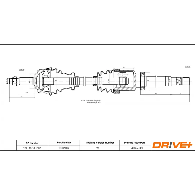 Arbre de transmission Dr!ve+ DP2110.10.1002 - Visuel 1