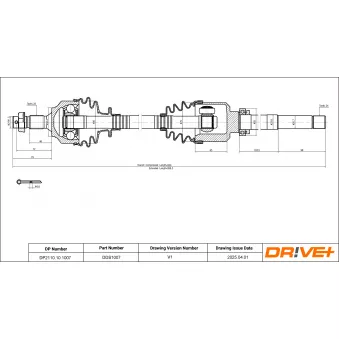 Arbre de transmission Dr!ve+ OEM 3273KR