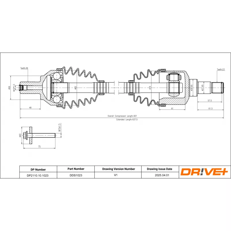 Arbre de transmission Dr!ve+ DP2110.10.1023 - Visuel 1
