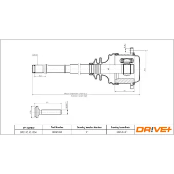 Arbre de transmission Dr!ve+ OEM 8D0407417L