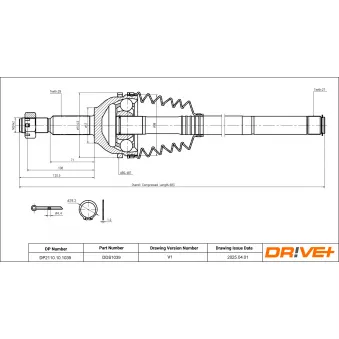 Arbre de transmission Dr!ve+ OEM 3C113A327BA