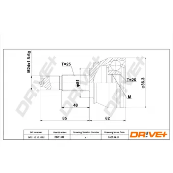 Embout de cardan avant (kit de réparation) Dr!ve+ DP2110.10.1082