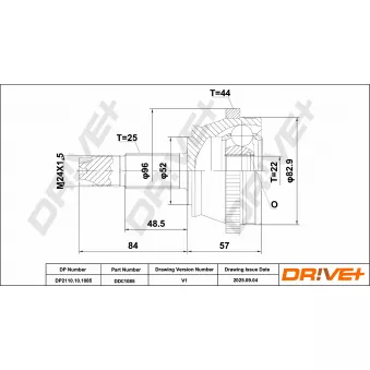 Embout de cardan avant (kit de réparation) Dr!ve+ DP2110.10.1085 pour FIAT MAREA 1.6 100 16V - 103cv