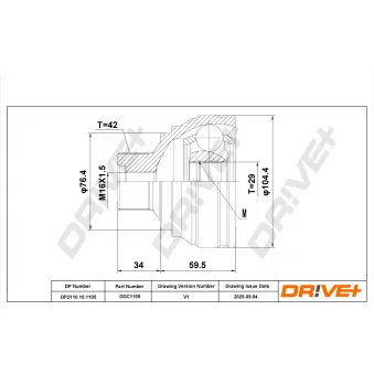 Embout de cardan avant (kit de réparation) Dr!ve+ DP2110.10.1105 pour AUDI A8 3.0 TDI - 204cv