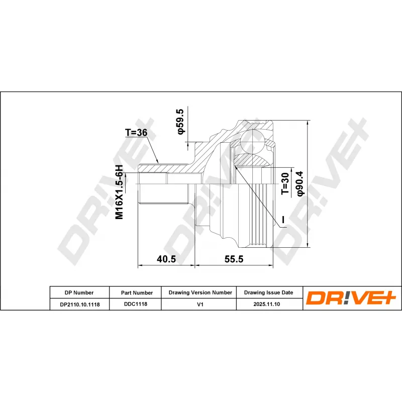 Embout de cardan avant (kit de réparation) Dr!ve+ DP2110.10.1118 - Visuel 1