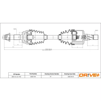 Arbre de transmission Dr!ve+ DP2110.10.1781 pour CITROEN JUMPER 3.0 HDI 160 - 156cv