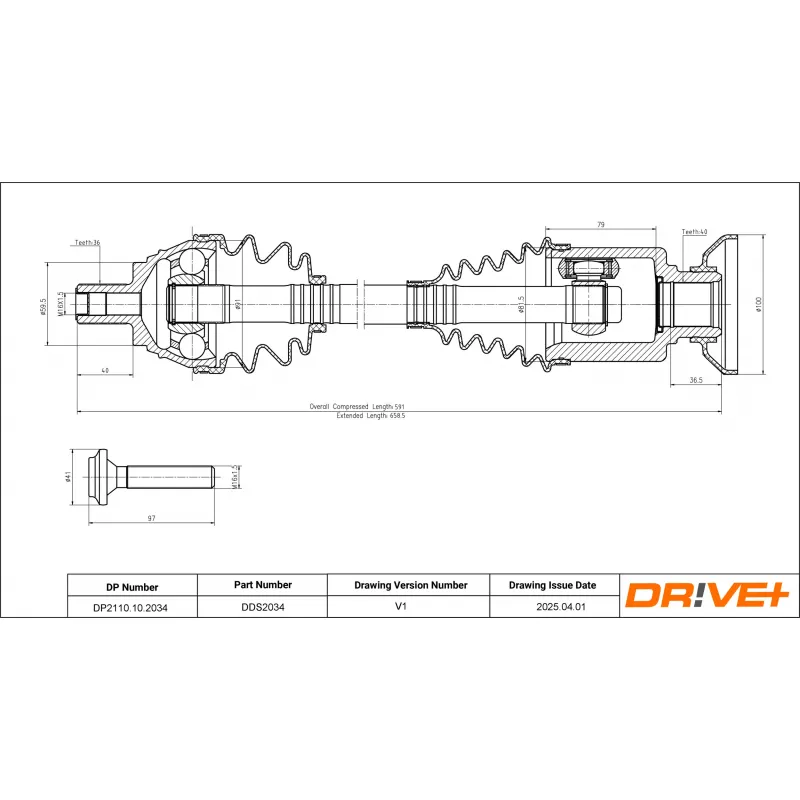 Arbre de transmission Dr!ve+ DP2110.10.2034 - Visuel 1