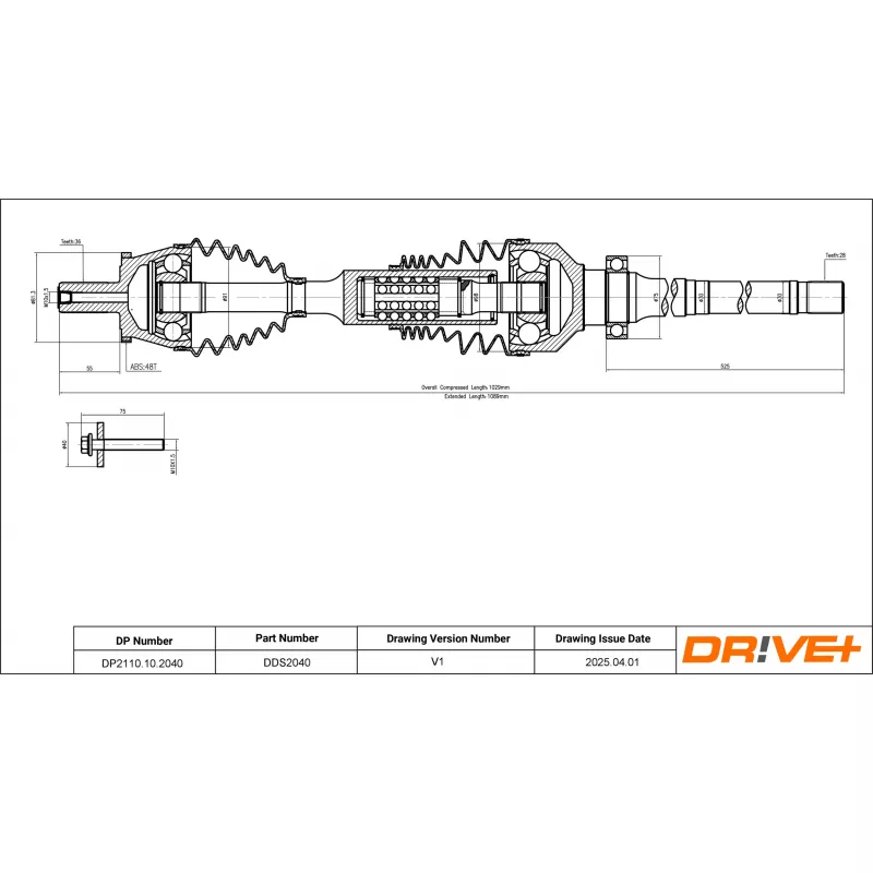 Arbre de transmission Dr!ve+ DP2110.10.2040 - Visuel 1