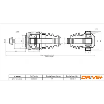 Arbre de transmission Dr!ve+ OEM 7E0501202X