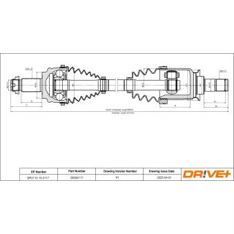 Arbre de transmission Dr!ve+ OEM 31607529201