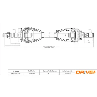 Arbre de transmission avant droit Dr!ve+ DP2110.10.2130