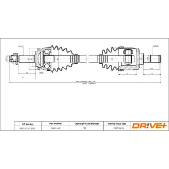 Arbre de transmission Dr!ve+ OEM 495011R000