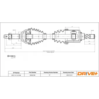Dr!ve+ DP2110.10.2188 - Arbre de transmission avant gauche