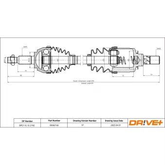 Arbre de transmission Dr!ve+ OEM 391016076R
