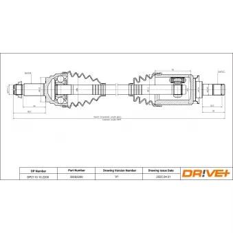 Arbre de transmission Dr!ve+ OEM 31607629881 Arbre de transmission Dr!ve+ OEM 31607629881