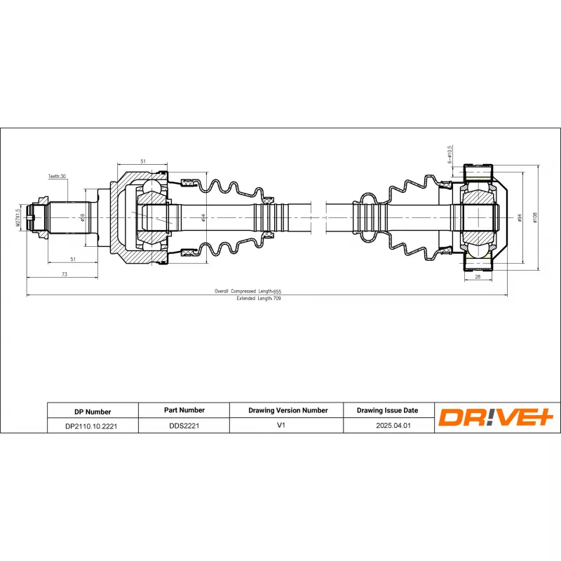 Arbre de transmission Dr!ve+ DP2110.10.2221 - Visuel 1