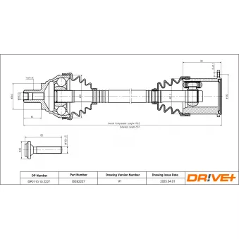 Arbre de transmission Dr!ve+ OEM 3Q0407271AC