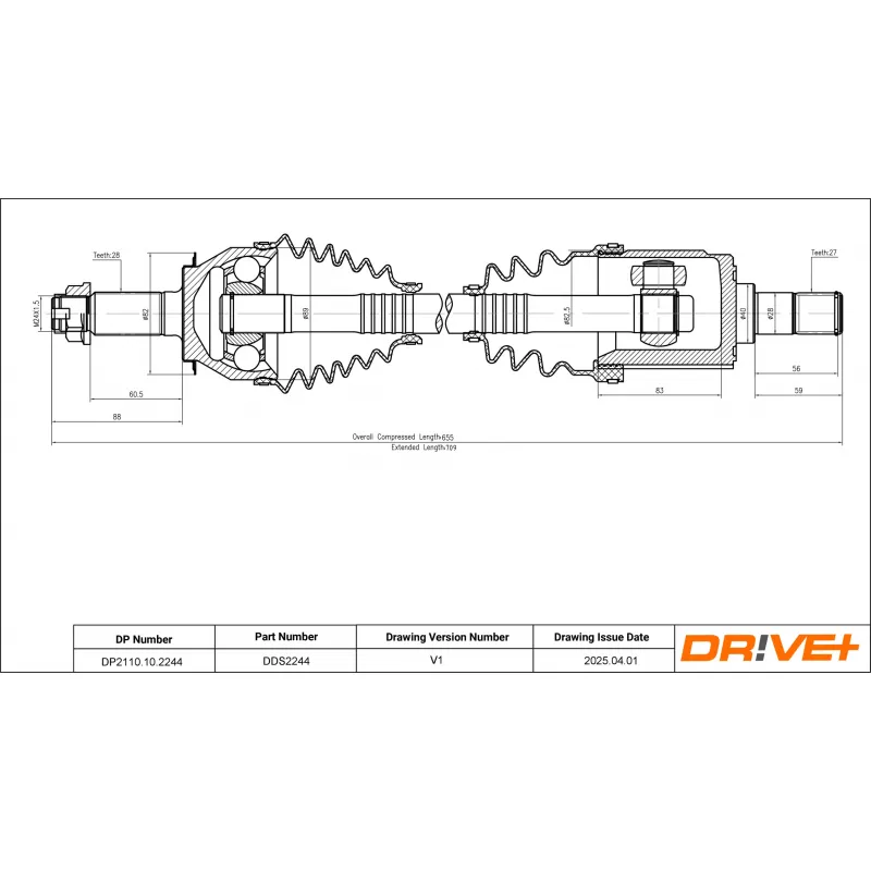 Arbre de transmission Dr!ve+ DP2110.10.2244 - Visuel 1