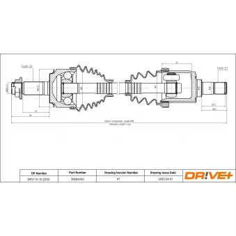 Arbre de transmission Dr!ve+ OEM 44306SWET10